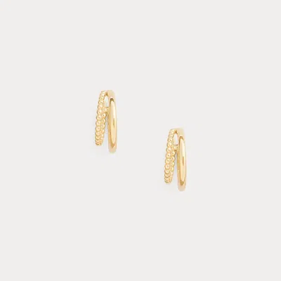 Ralph Lauren Gold-plated Beaded Split Hoop Earrings