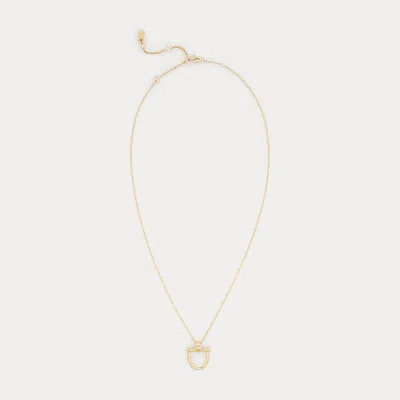Ralph Lauren Gold-plated Horsebit Pendant Necklace In Multi