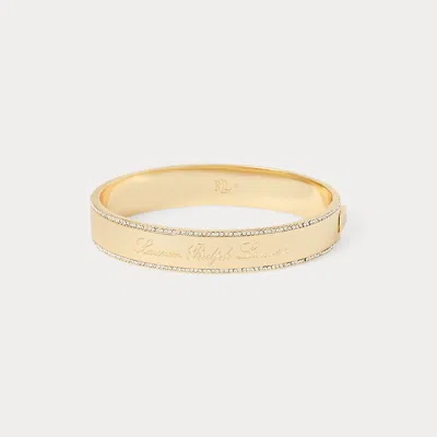 Ralph Lauren Gold-plated Pavé Logo Bangle In Multi