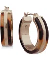 Ralph Lauren Gold-tone & Tortoise-look Small Hoop Earrings 1" In Brown