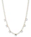 Ralph Lauren Gold-tone Color Stone & Imitation Pearl 17" Statement Necklace In Turq,aqua