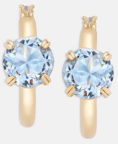 Ralph Lauren Gold-tone Colored Stone Solitaire Small Hoop Earrings, 0.57"