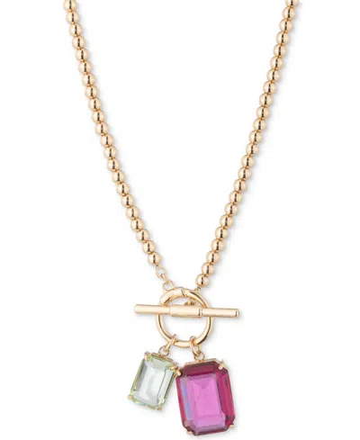 Ralph Lauren Gold-tone Crystal & Stone 16" Pendant Necklace