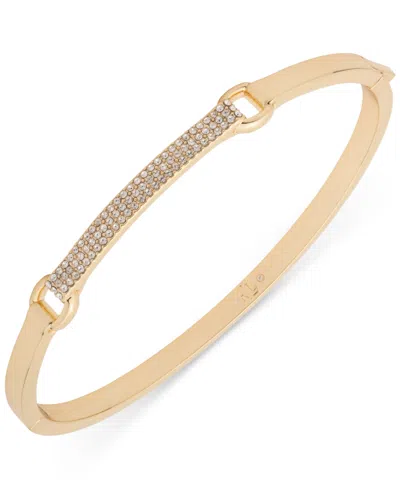 Ralph Lauren Gold-tone Crystal Hinge Bangle Bracelet