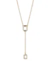 Ralph Lauren Gold-tone Crystal Lariat Necklace, 16" + 3" Extender In Crystal White