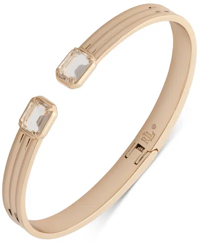 Ralph Lauren Gold-tone Crystal Ribbed Cuff Bracelet