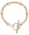 Ralph Lauren Gold-tone Crystal Roundell Flex Bracelet In Gld,crystal