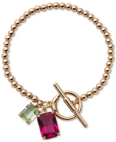 Ralph Lauren Gold-tone Crystal Stone Flex Bracelet