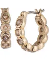 Ralph Lauren Gold-tone Cubic Zirconia Bezel Extra Small Hoop Earrings, 0.45"