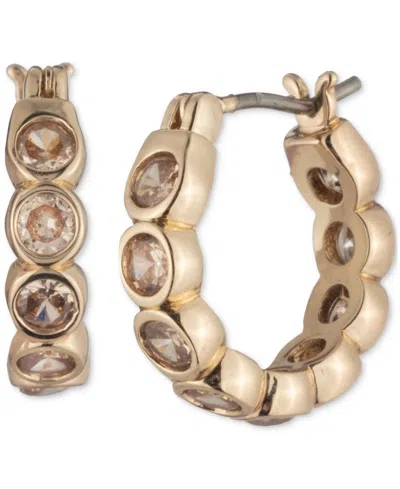 Ralph Lauren Gold-tone Cubic Zirconia Bezel Extra Small Hoop Earrings, 0.45"