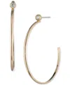 Ralph Lauren Gold-tone Cubic Zirconia Medium Hoop Earrings, 1.7" In Gold