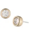 Ralph Lauren Gold-tone Cubic Zirconia Round Stud Earrings