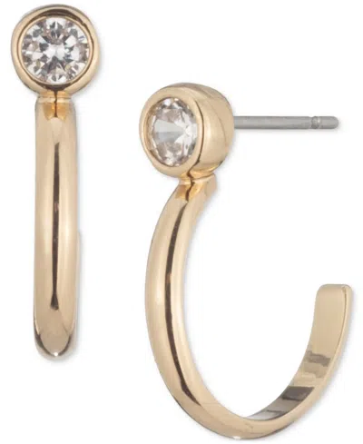 Ralph Lauren Gold-tone Cubic Zirconia Small Hoop Earrings, 0.54" In White