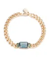 Ralph Lauren Gold-tone Curb Flex Bracelet In Blue