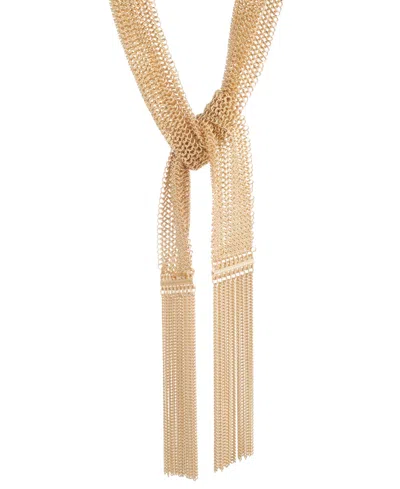 Ralph Lauren Gold-tone Fringe Mesh Scarf Necklace