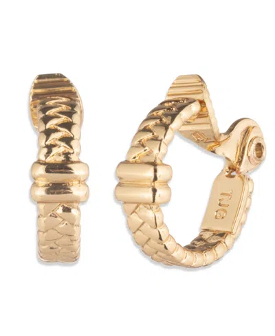 Ralph Lauren Gold-tone Herringbone Hoop Earrings