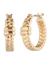 Ralph Lauren Gold-tone Herringbone Hoop Earrings In Gold
