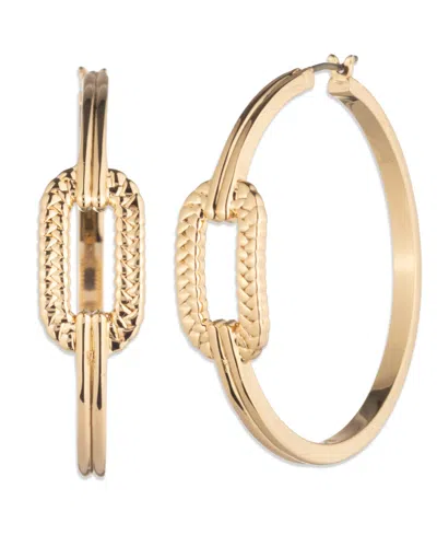 Ralph Lauren Gold-tone Herringbone Link Hoop Earrings