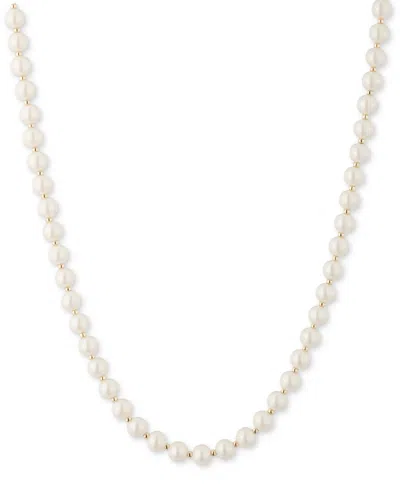 Ralph Lauren Gold-tone Imitation Pearl 16" Collar Necklace In White