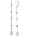 Ralph Lauren Gold-tone Imitation Pearl Beaded Linear Earrings