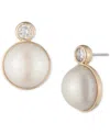 Ralph Lauren Gold-tone Imitation Pearl Stud Earrings In Gold