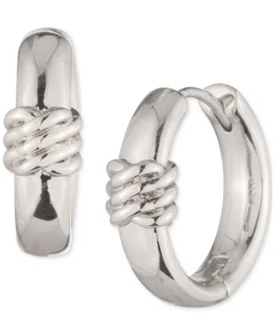 Ralph Lauren Gold-tone Knotted Small Huggie Hoop Earrings, 0.55" In Metallic