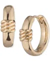 Ralph Lauren Gold-tone Knotted Small Huggie Hoop Earrings, 0.55" In Gold