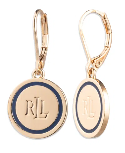 Ralph Lauren Gold-tone Logo Drop Earrings