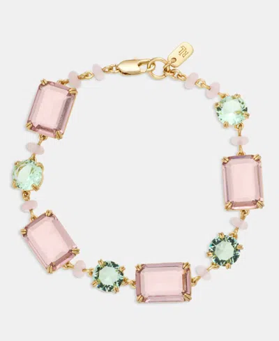 Ralph Lauren Gold-tone Mixed Cut Stone Chain Link Bracelet