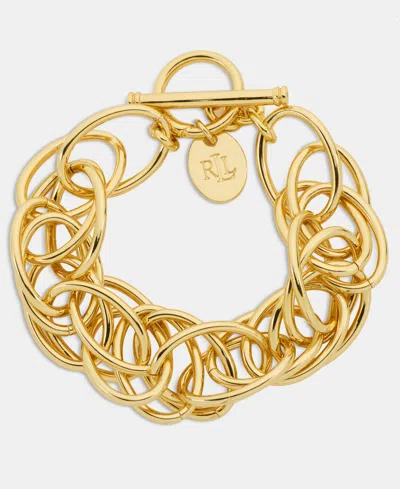 Ralph Lauren Gold-tone Multi Link Toggle Bracelet