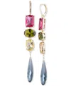 Ralph Lauren Gold-tone Multi-stone Leverback Drop Earrings In Misc