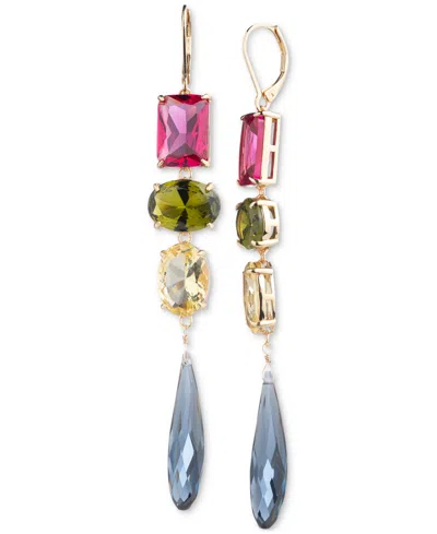 Ralph Lauren Gold-tone Multi-stone Leverback Drop Earrings In Misc