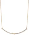Ralph Lauren Gold-tone Pave Curved Bar Statement Necklace, 16" + 3" Extender In Crystal