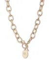Ralph Lauren Gold-tone Polished Link Logo Disc 17" Toggle Necklace In Gold
