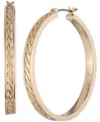 Ralph Lauren Gold-tone Ribbed Medium Hoop Earrings, 1.1"