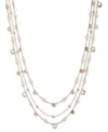 Ralph Lauren Gold-tone Silk Bead Three-row Collar Necklace, 16" + 3" Extender