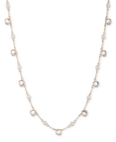 Ralph Lauren Gold-tone Silk Freshwater Pearl Station Collar Necklace, 16" + 3" Extender