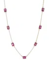 Ralph Lauren Gold-tone Stationed Crystal Collar Necklace, 16" + 3" Extender In Fuchsia