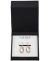 Ralph Lauren Gold-tone Stone & Crystal Leverback Drop Earrings In Crystal Wh