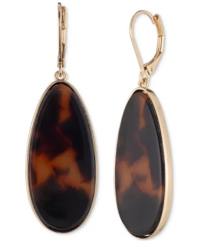 Ralph Lauren Gold-tone Tortoise Large Drop Earrings