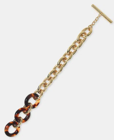 Ralph Lauren Gold-tone Tortoise Look Chain Link Toggle Bracelet
