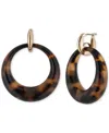 Ralph Lauren Gold-tone Tortoise Shell-look Doorknocker Drop Earrings