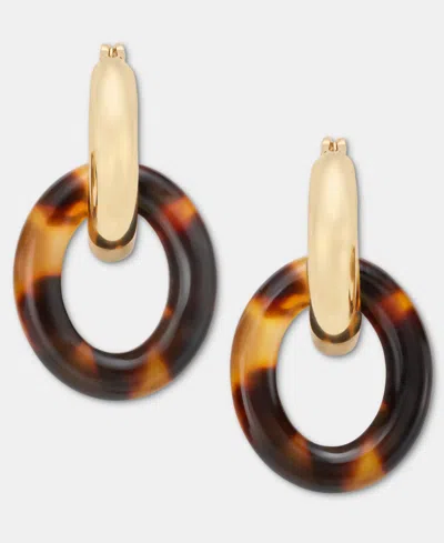 Ralph Lauren Gold-tone Tortoise Shell Look Doorknocker Drop Earrings