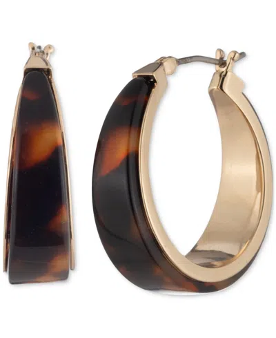 Ralph Lauren Gold-tone Tortoise Shell-look Small Hoop Earrings, 0.8"