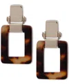 Ralph Lauren Gold-tone Tortoise Shell-look Square Drop Earrings In Brown