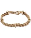 Ralph Lauren Gold-tone Two-row Rope Flex Bracelet In Gold