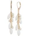 Ralph Lauren Gold-tone White Beaded Linear Earrings