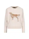 Ralph Lauren Golden Retriever Inlaid Sweater In White