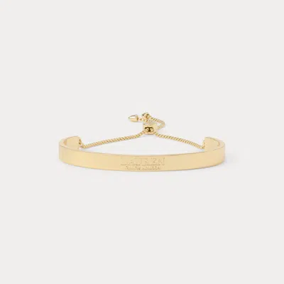 Ralph Lauren Gold-plated Logo Slider Bracelet In Gold