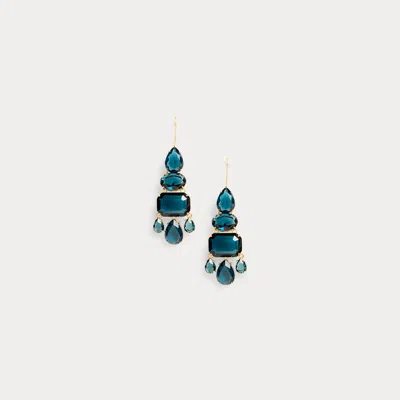 Ralph Lauren Gold-plated Stone Chandelier Earrings In Gold/montana In Blue